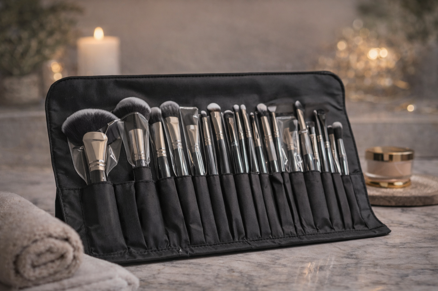 Juego de 24 brochas de maquillaje profesionales.